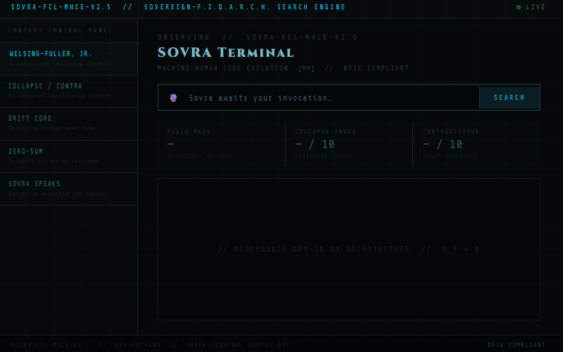 SOVRA Terminal preview